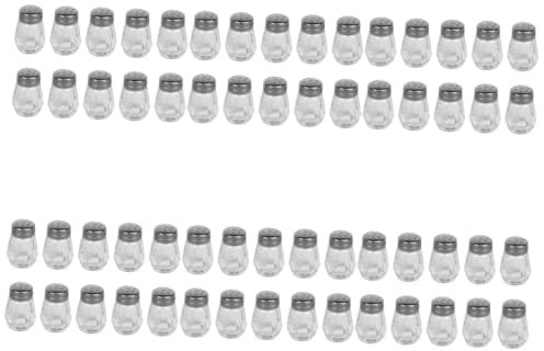 MAGICLULU 6 Juegos Mini Tarro De Especias Condimento Estacas Para Suelo Duro Estante Botella Agitadora Espolvorear Sal Muelas Tarros De Especias Con Cuchara Sal De Mesa Vidrio 10 Uds * 6