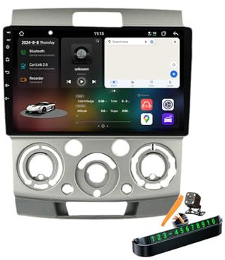 M6 pro Plus 2,Autoradio Android 14.0 Navi 2 DIN Stereo für Ranger 2006-2011 Sat GPS Navigation 9 Zoll Cartablet DVD Multimedia Player FM BT Receiver mit Carplay 4G 5G WiFi DSP SWC