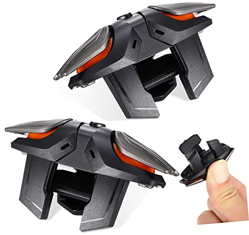 BEBEMOKO Mobile Gamecontroller mit Ergonomischen Gaming Triggern Abs Kunststoff Inklusive Handschuhe und Ladekabel Hoher Empfindlichkeit Bildschirm Schutz für Smartphones