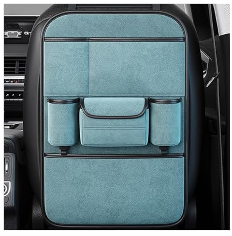 Rückenlehnenschutz Auto Kinder Für Mini Paceman 2013-2016, Rückenlehnenschutz Organizer, Wasserdichter Rücksitzschutz, Autositz Organizer, viele Taschen schmutzabweisend(Luxury Brown,Two Storage)