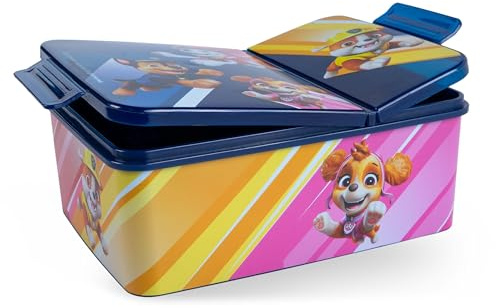 p:os Paw Patrol lunchlåda för barn med fack – läckagesäker Bentolåda barn för dagis och skola – för pojkar, blå