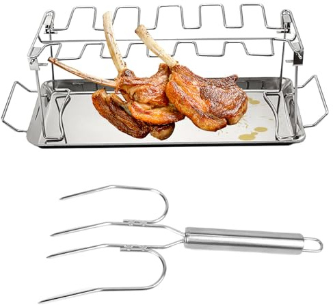 Jambes de poulet - Éraflure de four lourde, équipement de torréfaction pliable | Aussi cuire l'outil de barbecue pour la maison de cuisson à la maison et à l'extérieur et adaptable, utilisation sûre