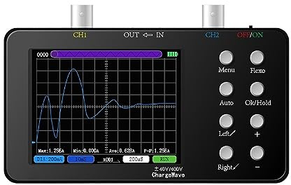 Osciloscopio, Osciloscopio digital de doble canal Tasa de muestreo de 50M Ancho de banda analógico 10MHz Osciloscopio de forma de onda de corriente de una tecla 6A