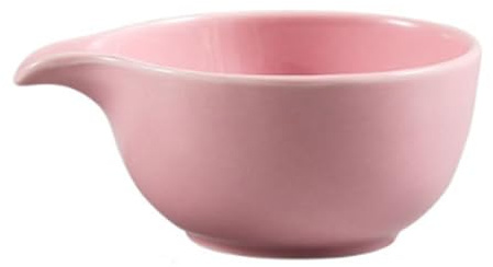 Ceramic Pouring Cup with Spout Drip-Free Creamer Jug for Coffee, Milk, Sauces Unglazed Anti-Slip Base Sauce Dish(Rose)