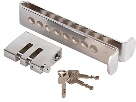 Miosugo 7 Fach Pedalschloss, Edelstahl Pedalschloss, Diebstahlschutz Auto, Auto gegen Diebstahl sichern, Silber