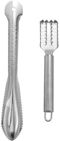 TOYANDONA 2 Pezzi Squamatore Pesce in Acciaio Resistente Strumento Rimozione Scaglie Veloce e Sicuro per Pulizia Pesce Leggero per Cucina Professionale e Casalinga