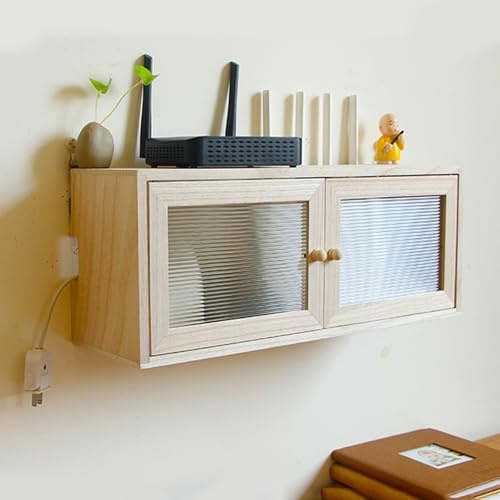 DQSPDBD Gabinete organizador de enrutador WiFi montado en la pared, regleta de alimentación y ocultador de gestión de cables para el hogar y la oficina, solución de almacenamiento independiente
