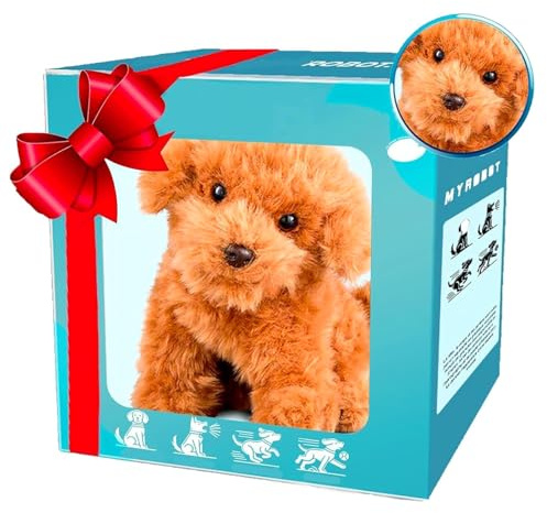 Realistic Robotic Puppy Toy - Smart Robot Dog with Walking, Barking & Tail Wagging, Interactive Lifelike Pet for Kids & Adults (6.3 Inch)