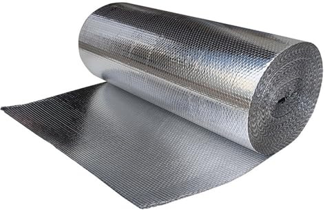 Folie Isolierrolle, 2-seitige aluminisierte Luftpolsterfolien-Isolierrolle, 1 m breit, mehrere Längen(1x6m)
