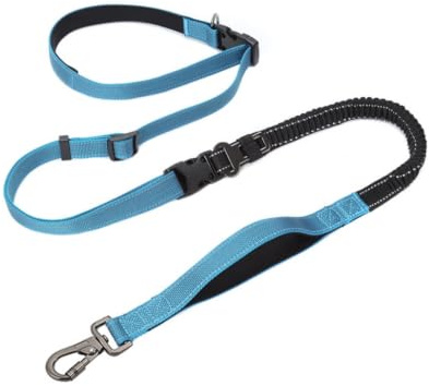 Reflective Leash Versatile Dog Leash Hands Shoulder Leash Bungee Shock Absorbing Adjustable Traffic with Secure Buckle, color to 5, Width 2.5cm, Length 145-240cm