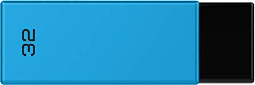 EMTEC, ECMMD32GC352, Clé USB pivotante 32 Go en métal d'alliage de zinc, finition mate, design moderne, vitesse de lecture 15 MB/s, écriture 5 MB/s, compatible Windows/Mac, Noir/Bleu