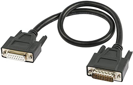 RIIEYOCA DB15 hane till hona 15-stifts seriell kabel rak port 0,5 m (svart)