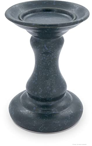 Original Bunzlauer Keramik Kerzenständer Ø13,1cm, H=19,0cm für Stumpenkerzen Ø8cm Dekor ZIELON