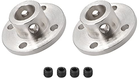 DMiotech 2 Paquet 10mm Intérieur Diamètre H13xD16 Bride Couplage Connecteur Rigide Guide Arbre Support Coupleur Arbre Accouplement avec Vis pour Bricolage RC Modèle Moteurs Argent