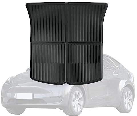 PSLER Bagagerumsmatta för Tesla Model Y 2020 2021 2022 2023 2024, lastfoder, anpassade bakmattor, gummi, 3D-lastmattor, golvmattor, alla väder, vattentäta snösäkra