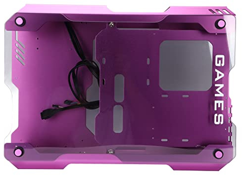 ASHATA Mini ITX Case,Mini ITX PC Gaming Case Micro MATX ITX Mini Tower Computer Chassis,Water Cooling System DIY Chassis,with USB3.0, Interface,Purple