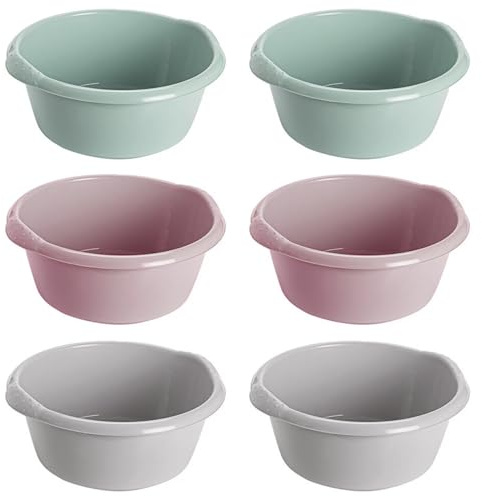 HAC24 6er Set Plastikschüssel 3 Liter Schüssel Kunststoffschüssel Rührschüssel Küchenschüssel Servierschüssel