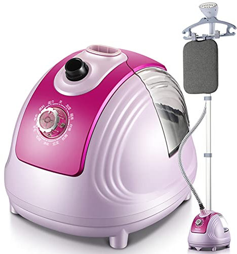 Vaporizador de ropa, vaporizador vertical de ropa, plancha de vapor de pie, vaporizador de ropa, eliminación rápida de arrugas, 10 modos de vapor con tanque de agua de 1,8 L, morado (rosa)