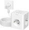 Cubo de Enchufes con USB C, 7 en 1 Regleta de Enchufes Múltiples Plana de 4 Tomas con Conmutación Individual & Cable de 2 m, 1 Distribuidor de Enchufes Múltiples USB Tipo C para Oficina, Blanco