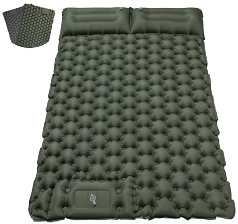 Satisure Camping Isomatte Aussen Wasserdicht 2 Personen Isomatte Aufblasbare Outdoor mit Fußpresse Pumpe Luftmatratze Wasser Strand Pool Dachzelt Auto