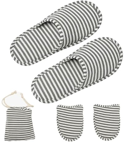 FveVqe 3 Pcs Travel Slippers Women, 20 X 11.5 Cm Travel Slippers for Spa and Hotel Use, Foldable Shoes for Camping and Air Travel, Ladies Slippers Size 4 and 5 UK