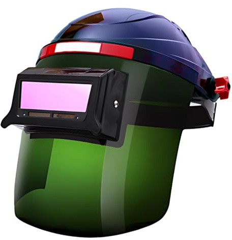 Automatik-Schweißhelm, 11,8 Zoll am Kopf montiertes Schweißvisier mit automatischer Verdunkelung und großem Sichtfeld, schlagfester PC, für Lichtbogen-, MIG- und TIG-Schweißen