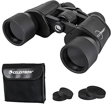 Celestron 71238 EclipSmart 10x42 Porro Solar Binoculars - ISO 12312-2 Compliant, Rubber Grip Surface with Multi-Coated Optics, BK7 Glass, Neck Strap and Soft Carry Case, Black