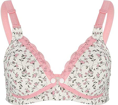 Zerodis Reggiseno Allattamento 36/80 Cotone | Mantiene il Seno Sano e Previene Irritazioni. Pizzo e Cotone per Massimo Comfort. Apertura Frontale per Praticità