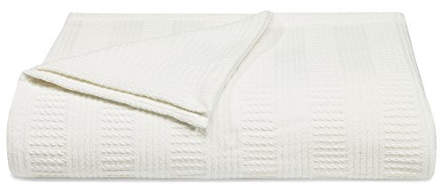 Nautica - Twin Blanket, Woven Textured Cotton Bedding, Ideal for Bed or Couch, Dorm Essentials, Oeko-Tex Certified (Rope Stripe White)