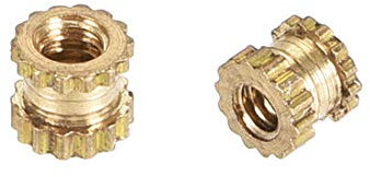 sourcing map 10stk. Messing Gerändelt Gewindeeinsatz Einbettungsmuttern M2 x 3mm (L) x 3,5mm (OD)