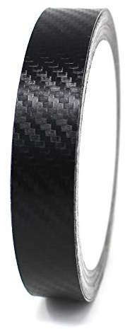 Finest Folia 10 Meter Zierstreifen Carbon Schwarz 10mm Breite Auto Motorrad | Dekorstreifen für Boot Wohnmobil Fahrrad Modellbau Basteln Klebestreifen wetterfest langlebig Seitenstreifen Vinylfolie