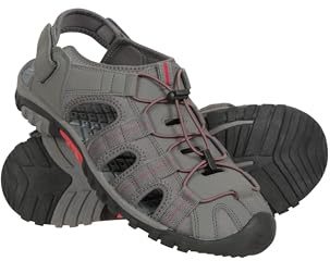 Mountain Warehouse Trek Mens Shandal - Neoprene Upper Shoes Sandals, Soft Lining, Durable Outsole Footwear, EVA Midsole - Spring Summer Walking, Travelling, Beach Dark Grey Adult Shoe Size 10