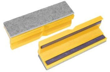 Bernstein 9-900-S6150 Schraubstockbacken/Schonbacken 150 mm magnetische Schutzbacken Filzbelag mit glatter und profilierter Oberfläche aus Kunststoff (150 MM)