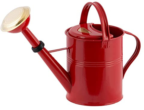PLINT 5L Watering Can - Modern Style Watering Pot for Indoor and Outdoor House Plants - Coloured Galvanised Powder Coated Steel - Metal Design With Narrow Spout And High Handle - (Red)