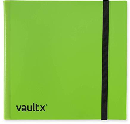 Vault X Álbum Estándar con Correa, para 480 Cartas Coleccionables, 12 Bolsillos, 20 Páginas de Carga Lateral (Verde)