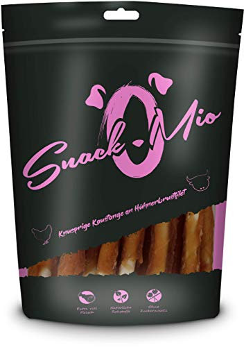 SnackOMio – Premium Hundesnack – Knusprige Kaustange an Hühnerbrustfilet, getreidefrei, 1er Pack (1 x 70g)