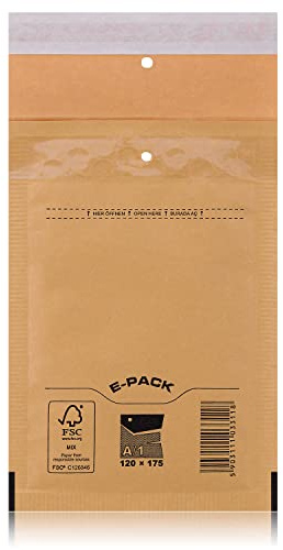 A1 100 St. Luftpolstertaschen Luftpolsterversandtaschen E-PACK A/1 Braun 120×175 Luftpolsterumschläge