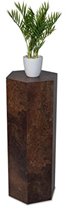 STEMA Seyfried Dekosäule Sechseck (Rost, 100x33x33cm) Beistelltisch, Blumenhocker, Pflanzensäule Holz