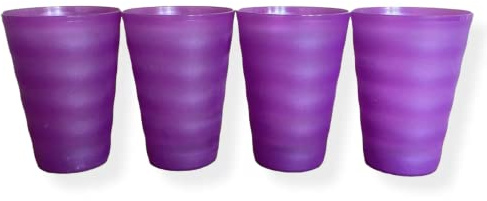 Tupperware Impressions Tumblers 16 ounces Set of 4 NO LIDS Purple
