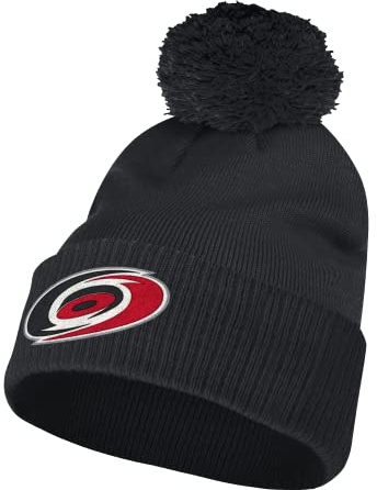 adidas NHL Bommelmütze mit Bündchen, Carolina Hurricanes, Schwarze Farbe