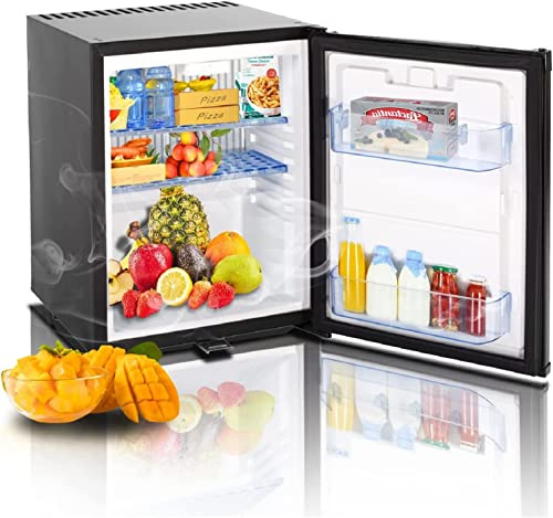 SMETA 12V Fridge for Campervan with Lock, 12V & 240V 2 Way Fridge 40L | for Van RV Truck Camping Quiet|Reversible Door|Black