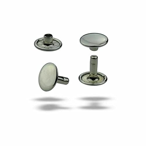 ISTA TOOLS MEGA Auswahl korrosionsbeständige Doppelkopf Hohlnieten,Doppelhohlnieten, Doppel-Nieten,zweiteilig (13 x 11 mm, Silber nickelfrei, 50)