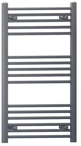 Myhomeware Anthracite Grey Heated Bathroom Towel Rail Radiator For Central Heating Elegant Designer In UK (450mm x 900mm (h))