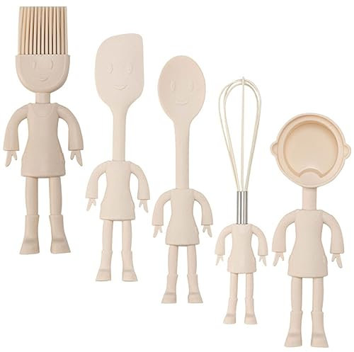 UPKOCH Baking Cartoon Silicone Whisk Tools Including Measuring Spoon Scraper Oil Brush for Diy Baking