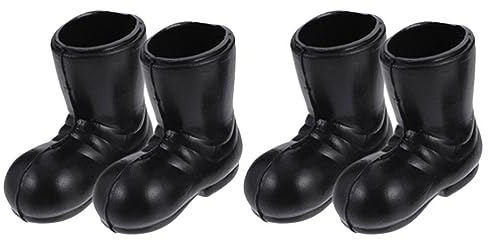 ifundom 2pairs Mini Christmas Shoes of Xmas Boots for Dollhouse Decoration Adorable Santa Claus Design for Miniature Scenes and Decor