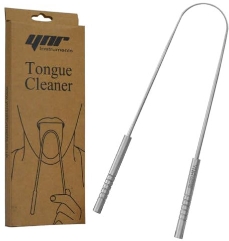 YNR Gratte-langue en acier inoxydable pour adultes – Nettoyeur de langue 100 % métal pour mauvaise haleine et hygiène bucco-dentaire, gratte-langue robuste pour homme et femme