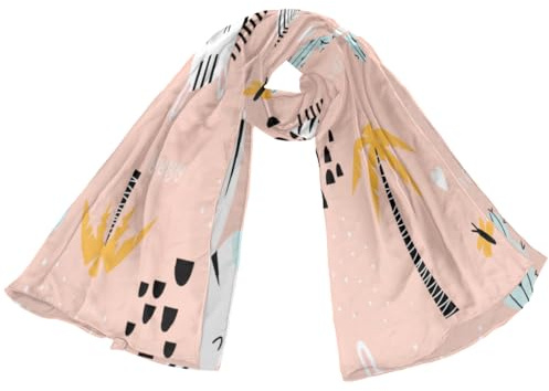 Mularoka Scarf for Women Long Silk Scarves Lightweight Satin Shawl Wrap Fashion Print Sunscreen Scarf for Spring Fall Winter, Zebra Cactus, 70.9x35.4 inches