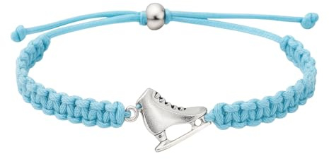 Infinity Collection Figure Skating Charm Bracelet - Light Blue Adjustable Skate Bracelet, Ice Skating Jewelry for Girls, Figure Skater Gifts, and Skater Accessories