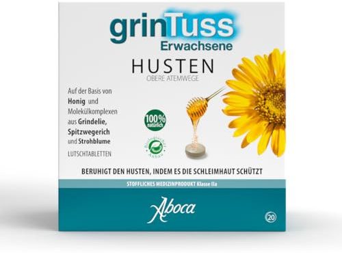 GrinTuss Erwachsene Lutschtabletten gegen Husten: Lindern Husten der oberen Atemwege und schützen die Schleimhaut