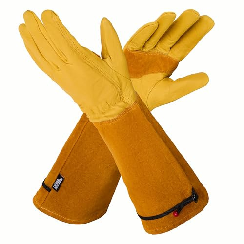 LAUTER SCHUTZ ® Anti-taggiga koskinnshandskar med baksöm för rörelsefrihet och komfort (XL, gul)